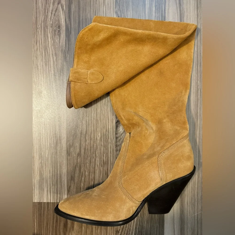 Free People Suede Triple Crown Tall Soft Over the Knee Slouchy Boots 9